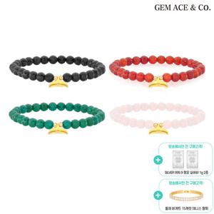 제메이스 24K순금 베르디 천연석 팔찌+999.9 실버 2종+15캐럿 테니스팔찌