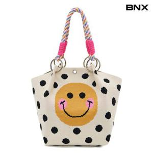 [BNX]레인보우 핸들 포인트 스마일 자수 토트백 (BY2AH003L0)