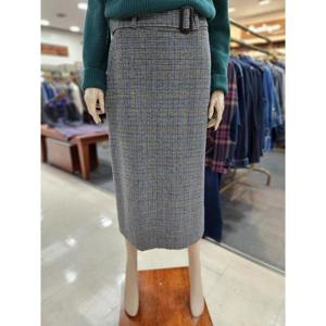 BUCOLIQUE 세이브존09 울체크벨티드스커트 B224WK2020