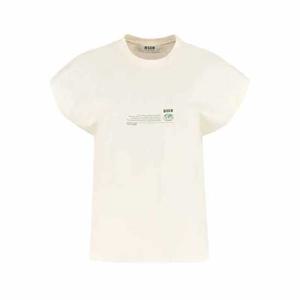 MSGM 슬로건 로고 반팔티셔츠 베이지 여성 3041MDM191217117 02