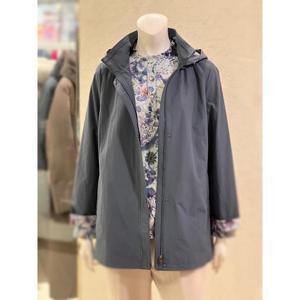 벨리시앙 세이브존01 프린트 배색 후드 트렌치 코트(2color) BY4133