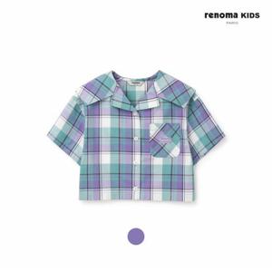 [레노마키즈] 여아퍼플체크크롭셔츠(R2422B360_15)