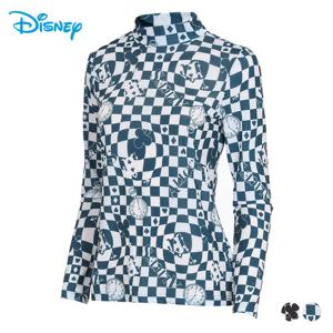 디즈니골프 여성 체크 패턴 티셔츠 DN1LTS010