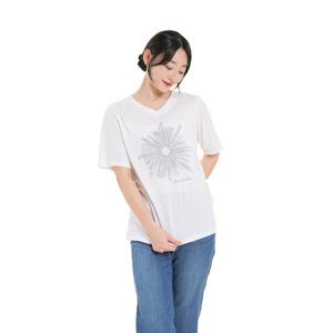 [택가 114,000원] 올리비아하슬러 와이드 브이넥 프린팅 면티셔츠_OHDMTS101