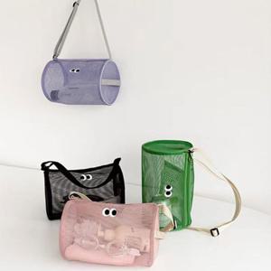 은창)깜찍이 써클 아이 망사 라운드백 가방 비치백 가방