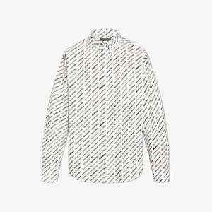 발렌시아가 스텐실 셔츠 화이트 블랙 남성 662983 TQL07 9040