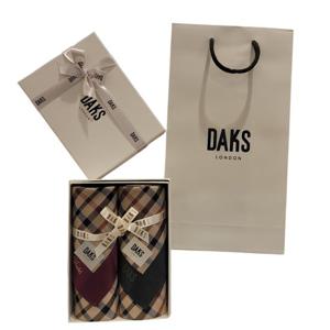 [닥스(손수건)]기본체크 손수건 2매세트 선염1번