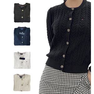 [타미힐피거]타미힐피거 여성 라운드넥 케이블 가디건