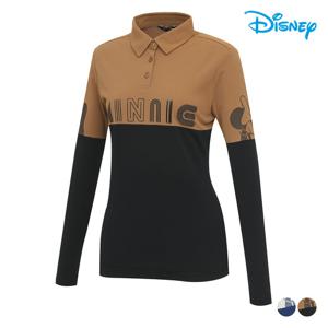 [디즈니골프]여성 하프 배색 아트웍 긴팔 카라 티셔츠 DO3LTS004