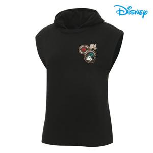 [디즈니골프]여성 울 아트웍 패치 후드 니트 조끼 베스트 DO3LKV003