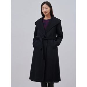 [빈폴레이디스] 핸드메이드 후드 롱 코트 블랙 (BF4X30C055)