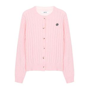 [에이비에프지]심플 자수 포인트 꽈베기 긴팔 니트 가디건 APY4ZY38K