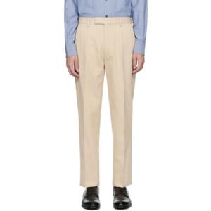 26 SS ZEGNA 남성 베이지 플리츠 슬랙스 241142M191010