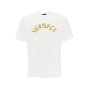 베르사체 반팔 티셔츠 1010641 1A07700 1W000 OPTICAL WHITE DOM