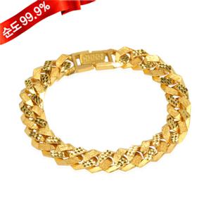 [골드모아] 순금 팔각체인 팔찌 37.5g 24K 콤비 기본형