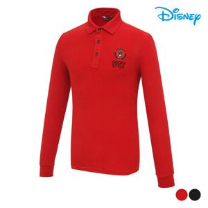 [디즈니골프]남성 캐릭터 자수 와펜 기모 카라 티셔츠 DO3MTS005