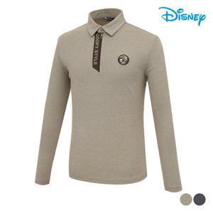 [디즈니골프]남성 와펜 반집업 긴팔 기모 카라 티셔츠 DO3MTS007