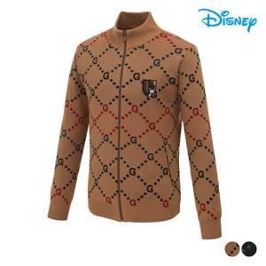 [디즈니골프]남성 패턴 울 집업 니트 가디건 스웨터 DO3MKG005