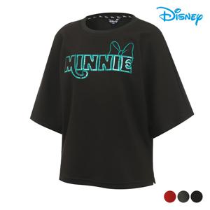 [디즈니골프]여성 캐릭터 스팽글 오버핏 반팔 라운드 티셔츠 DO3LTR001