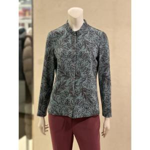 벨리시앙 세이브존01 셔링넥 리프 일러스트 블라우스(2color) BL4108