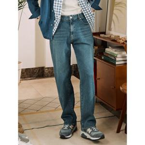 [빈폴멘] 워시드 와이드 데님 팬츠 - 블루 (BC5121C76P)