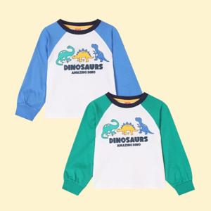 [코코리따]원픽 디노 라글란 티셔츠CELA252E1