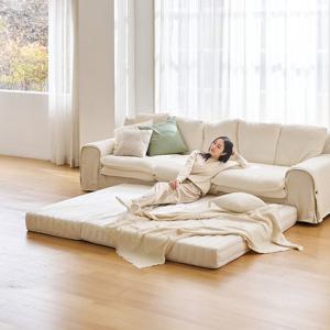 더릭스홈 3단 접이식 푹신탄탄한 매트리스 침대 토퍼 바닥 수면매트 6cm Q (퀸)