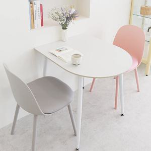 로벤 2인용 포세린 세라믹 식탁 세트 카페 반타원 800 식탁+의자2