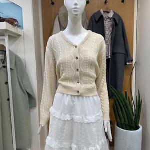 클리지 DP01 프리 브이넥 꽈배기 가디건 CP3WKC02