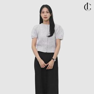 엘케이트 여자 반팔 니트 가디건 라운드넥 베이직 아우터 LFR007