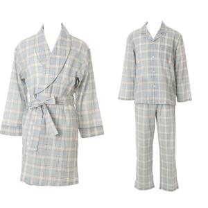 와코루 세련된 면요루 체크 남성 파자마+로브가운(WPA2472M/WRB2472M)