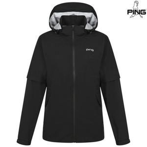 [핑골프][양말증정]여성 패커블 소매 탈부착 후드 레인 점퍼 121E1JR151_BK