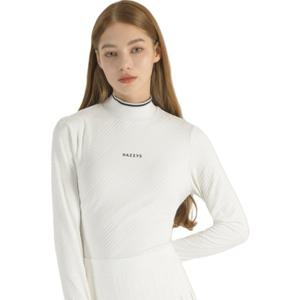 [헤지스골프] 화이트 여성 자카드 하이넥 베이스레이어 HWTS5A111OW