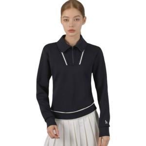 [헤지스골프] 네이비 여성 져지 포인트 긴팔 맨투맨 HWTS5A214N3