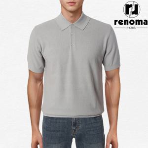 [레노마캐주얼]SS 25년 여름신상 그레이 시원한 쿨소재 반팔 니트 티셔츠 RRBIKT93AJD