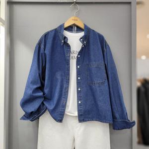 [무자크]원포켓 단추 남방형 청자켓 P3JK09