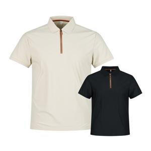 럭스골프 남성 UV 차단 항균 반집업 펀칭 카라 반팔 티셔츠 RM25M405