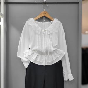 [무자크]이단프릴 레이스카라 블라우스 P3BL12