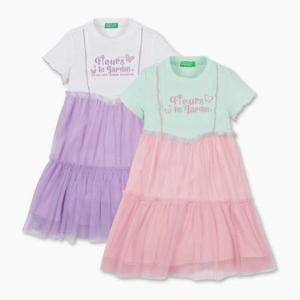[베네통 키즈] 24SS특가 발레리나 나비 원피스 QAOP17431