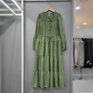 [무자크]삼단프릴 가슴스모킹 원피스 P3OP02