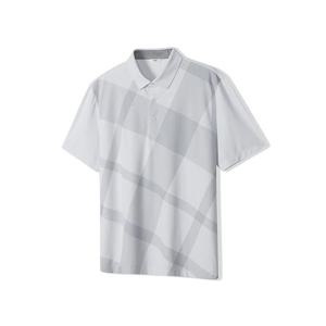 [노티그]여름체크 프린트 카라 티셔츠 그레이_OLS1T1TS105G1