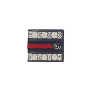 구찌 오피디아 GG 코인 지갑 베이지 블루 슈프림 597609-96IWN-4076