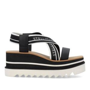 스텔라매카트니 블랙 앤 화이트 웨지 플랫폼 샌들 810162E00015