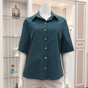 [프렐린]펀칭 배색 셔츠형 블라우스/ RBB252330_HDD