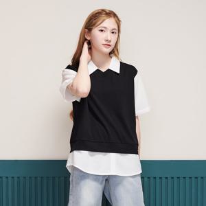 [에꼴리에] 여자 여름이월 4.5부브이넥셔츠레이어드티(25B5454)