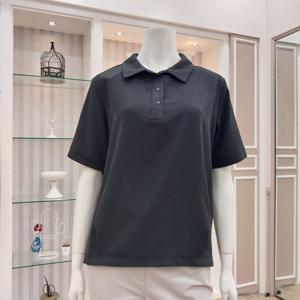 [프렐린]밑단 턱 시보리 배색 셔츠형 블라우스/ RBB252580_HDD