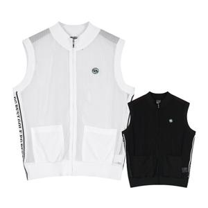 럭스골프 남성 레터링 포인트 메쉬 집업 베스트 조끼 JB25M301