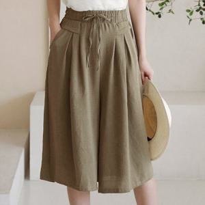 [한정수량] [플랜비컬렉션] 심플 와이드 하프 치마바지_PD2505PT013B