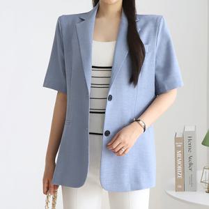 [한정수량] [플랜비컬렉션] 노멀 싱글 투버튼 반팔 자켓_PM2506JK010B