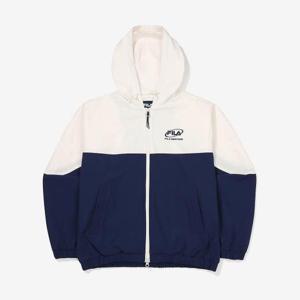 [휠라] 컬러블럭 스트레치 후드 바람막이 (FS2JKF3151F_NAY)